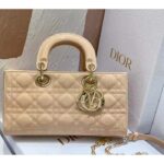 Dior Women CD Medium Lady D-Joy Bag Sand-Colored Cannage Lambskin - Image 3