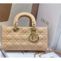 Dior Women CD Medium Lady D-Joy Bag Sand-Colored Cannage Lambskin (9)