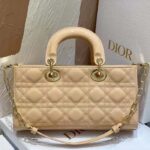 Dior Women CD Medium Lady D-Joy Bag Sand-Colored Cannage Lambskin - Image 5