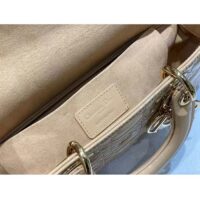 Dior Women CD Medium Lady D-Joy Bag Sand-Colored Cannage Lambskin (9)