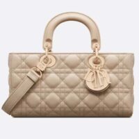 Dior Women CD Medium Lady D-Joy Bag Sand-Colored Cannage Lambskin (9)