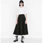 Dior Women CD Mid-Length Skirt Black Wool Silk Flared Cut 87.5 CM Length Reference: 151J21A1166_X9000 – Bild 11
