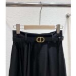 Dior Women CD Mid-Length Skirt Black Wool Silk Flared Cut 87.5 CM Length Reference: 151J21A1166_X9000 – Bild 7