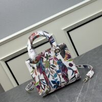 Dior Women CD Mini Lady Dior Bag White Multicolor Calfskin Toile De Jouy Fantastica Print Embroidery (2)