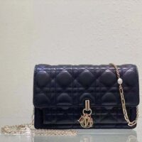 Dior Women CD Miss Dior Chain Pouch Black Cannage Lambskin (1)