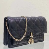 Dior Women CD Miss Dior Chain Pouch Black Cannage Lambskin (1)