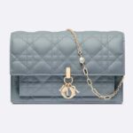 Dior Women CD Miss Dior Chain Pouch Cloud Blue Cannage Lambskin