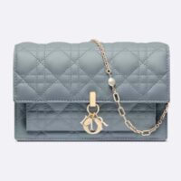 Dior Women CD Miss Dior Chain Pouch Cloud Blue Cannage Lambskin (12)