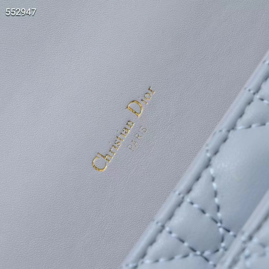 Dior Women CD Miss Dior Chain Pouch Cloud Blue Cannage Lambskin