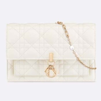 Dior Women CD Miss Dior Chain Pouch Latte Cannage Lambskin