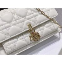 Dior Women CD Miss Dior Chain Pouch Latte Cannage Lambskin (10)