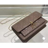 Dior Women CD Miss Dior Chain Pouch Sand-Colored Cannage Lambskin (9)