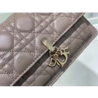 Dior Women CD Miss Dior Chain Pouch Sand-Colored Cannage Lambskin (9)