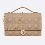 Dior Women CD Miss Dior Top Handle Bag Melocoton Biscuit Cannage Lambskin