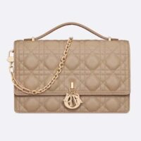 Dior Women CD Miss Dior Top Handle Bag Melocoton Biscuit Cannage Lambskin