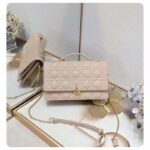 Dior Women CD Miss Dior Top Handle Bag Melocoton Biscuit Cannage Lambskin - Image 2