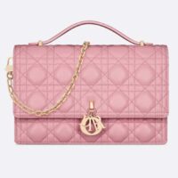 Dior Women CD Miss Dior Top Handle Bag Melocoton Pink Cannage Lambskin (1)