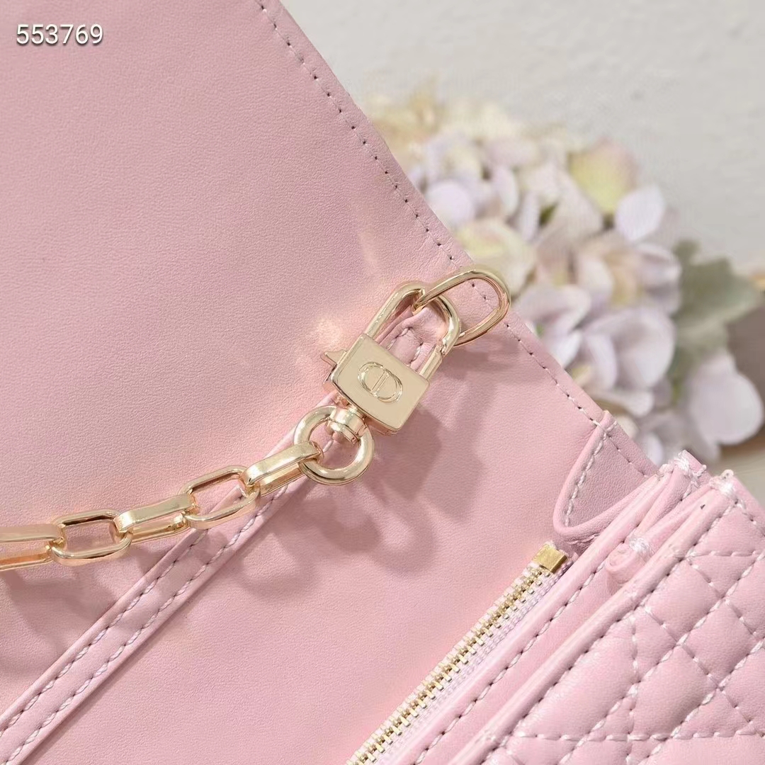 Dior Women CD Miss Dior Top Handle Bag Melocoton Pink Cannage Lambskin