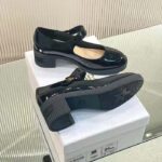 Dior Women CD Shoes D-Doll Pump Black Shiny Calfskin 5.5 CM Heel - Image 4