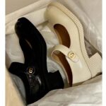 Dior Women CD Shoes D-Doll Pump White Shiny Calfskin 5.5 CM Heel – Image 12