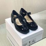 Dior Women CD Shoes D-Doll Pump Black Shiny Calfskin 5.5 CM Heel - Image 6