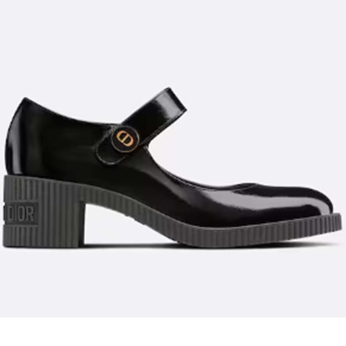 Dior Women CD Shoes D-Doll Pump Black Shiny Calfskin 5.5 CM Heel
