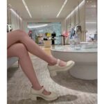 Dior Women CD Shoes D-Doll Pump White Shiny Calfskin 5.5 CM Heel – Image 17