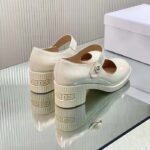 Dior Women CD Shoes D-Doll Pump White Shiny Calfskin 5.5 CM Heel – Image 4