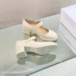 Dior Women CD Shoes D-Doll Pump White Shiny Calfskin 5.5 CM Heel – Image 3