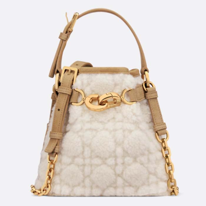 Dior Women CD Small C'est Dior Bag Natural Cannage Shearling Reference M2272UMGB_M925