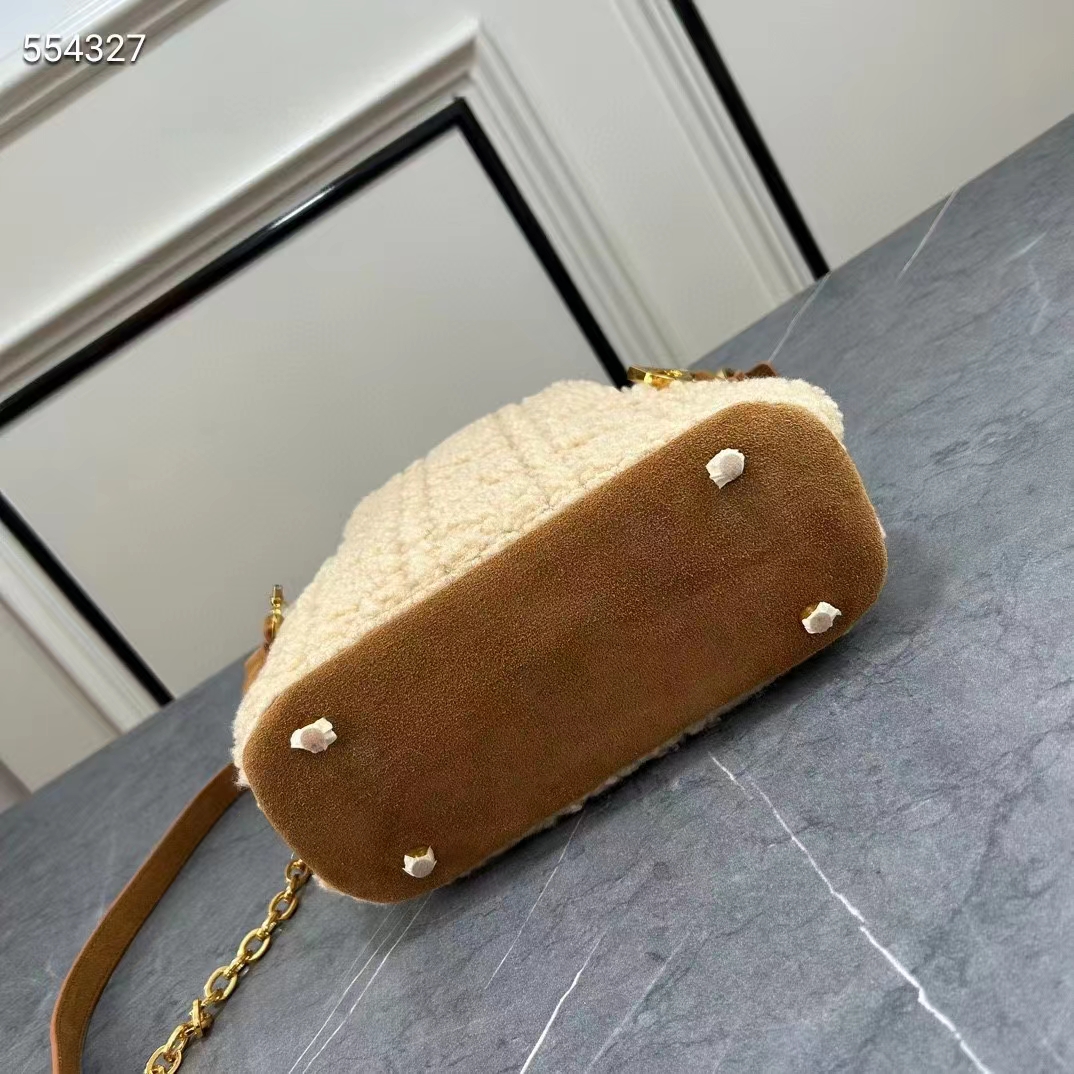 Dior Women CD Small C’est Dior Bag Natural Cannage Shearling Reference: M2272UMGB_M925
