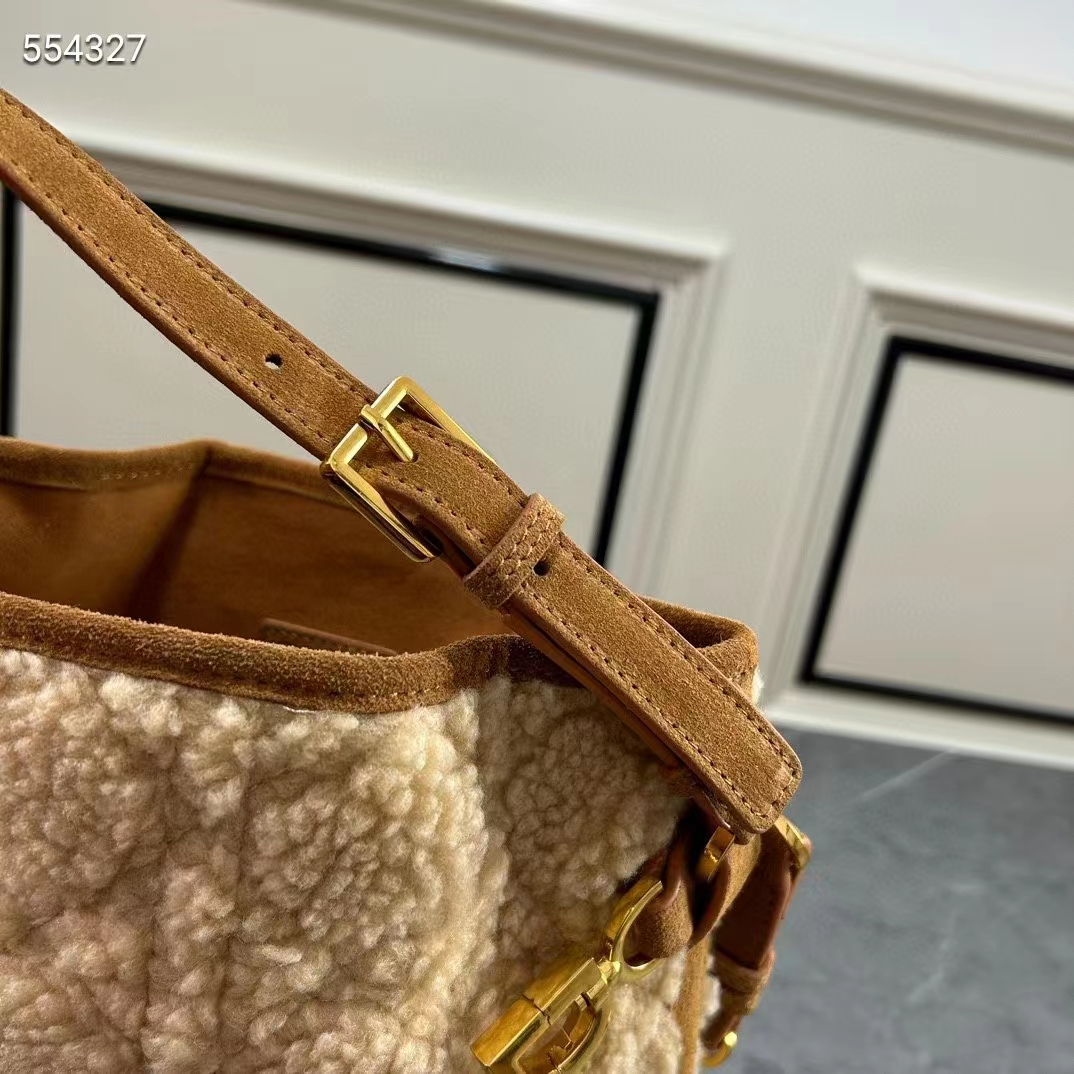 Dior Women CD Small C’est Dior Bag Natural Cannage Shearling Reference: M2272UMGB_M925