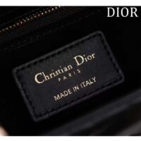 Dior Women CD Small Lady Dior Bag Black Cannage Lambskin Gold-Finish Butterfly Studs (8)