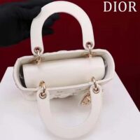 Dior Women CD Small Lady Dior Bag White Cannage Lambskin Gold-Finish Butterfly Studs (2)