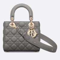 Dior Women CD Small Lady Dior My ABCDior Bag Stone Gray Cannage Lambskin Reference M0538ONGE_M41G (1)