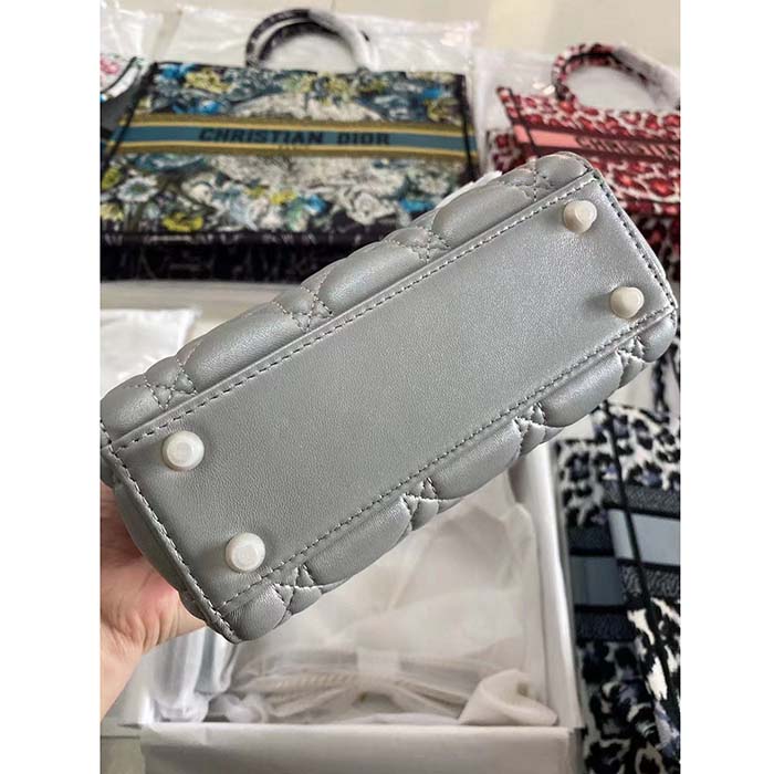 Dior Women CD Small Lady Dior My ABCDior Bag Stone Gray Cannage Lambskin Reference M0538ONGE_M41G (2)