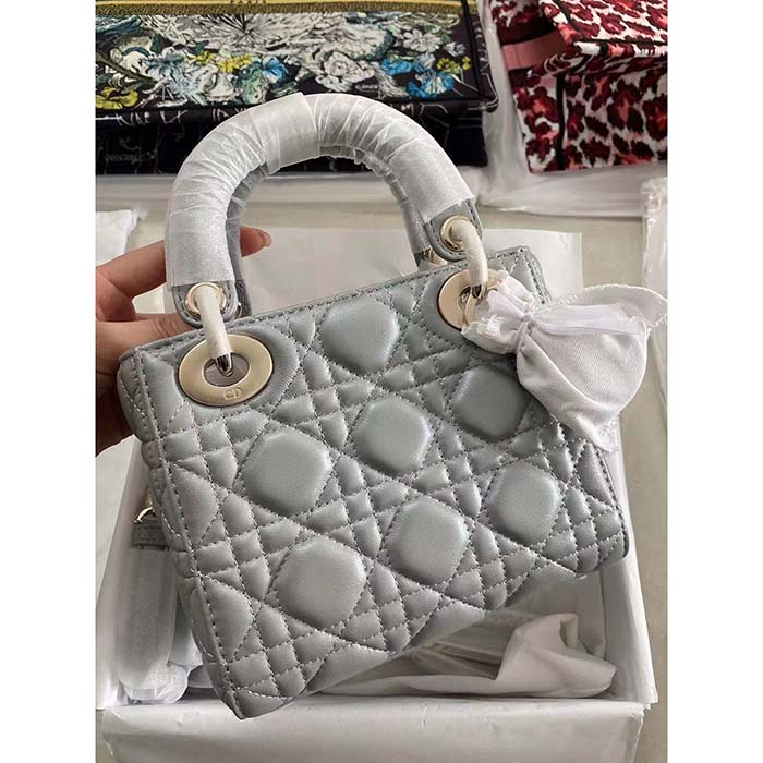 Dior Women CD Small Lady Dior My ABCDior Bag Stone Gray Cannage Lambskin Reference M0538ONGE_M41G (4)