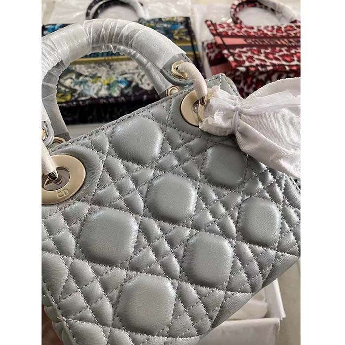 Dior Women CD Small Lady Dior My ABCDior Bag Stone Gray Cannage Lambskin Reference M0538ONGE_M41G (5)