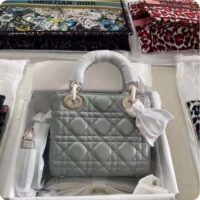 Dior Women CD Small Lady Dior My ABCDior Bag Stone Gray Cannage Lambskin Reference M0538ONGE_M41G (1)