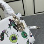 Dior Women CD Small Lady My ABCDIOR Bag White Multicolor Calfskin Dragon Zodiac Print - Image 8