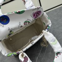 Dior Women CD Small Lady My ABCDIOR Bag White Multicolor Calfskin Dragon Zodiac Print (2)