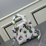 Dior Women CD Small Lady My ABCDIOR Bag White Multicolor Calfskin Dragon Zodiac Print - Image 2