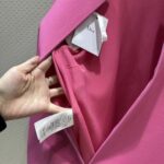 Dior Women CD Straight Dress Pink Wool Silk Back Zip Closure Side Welt Pockets – Image 13