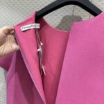 Dior Women CD Straight Dress Pink Wool Silk Back Zip Closure Side Welt Pockets – Image 11