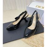 Dior Women CD Sweet-D Slingback Pump Black Patent Shiny Calfskin - Image 7