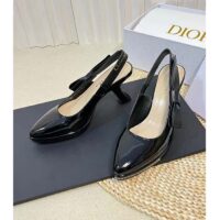 Dior Women CD Sweet-D Slingback Pump Black Patent Shiny Calfskin (5)