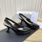 Dior Women CD Sweet-D Slingback Pump Black Patent Shiny Calfskin - Image 6