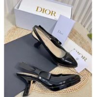 Dior Women CD Sweet-D Slingback Pump Black Patent Shiny Calfskin (5)