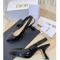 Dior Women CD Sweet-D Slingback Pump Black Patent Shiny Calfskin (5)