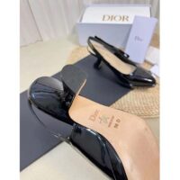 Dior Women CD Sweet-D Slingback Pump Black Patent Shiny Calfskin (5)